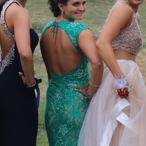 Jovani emerald green prom dress
